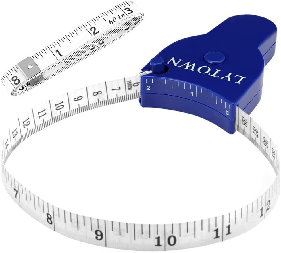 2PCS Body Measure Tape 60inch (150cm), Automatic Telescopic Tape Measure for Body Measurement & Weight Loss, Accurate Tape Measure for Tailor, Sewing, Fitness, Handcrafts, Clothes