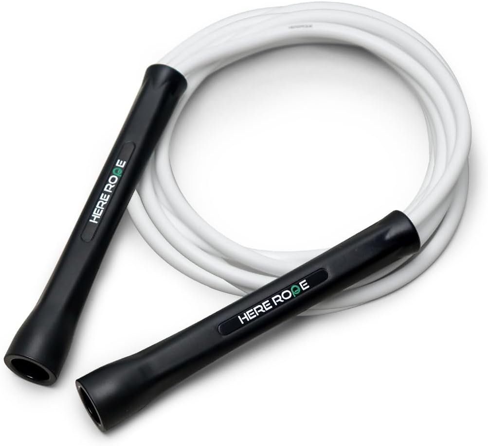 Hererope 6MM PVC Jump Rope for Men & Women Fitness, Speed, Tricks, Cardio Training, Boxing Jump Rope with Unbreakable Handles and Non-Kinking Skipping Rope, Adjustable Jumprope for Indoor Outdoor