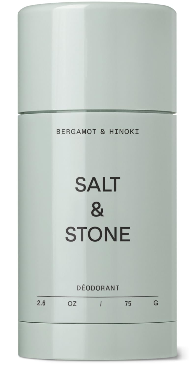 Salt & Stone Aluminum-Free Deodorant, Women & Men Bergamot & Hinoki 2.6 oz | Extra Strength 48 Hour Protection, Gender Neutral Scent, Made with Niacinamide, Spirulina, Magnesium & Antioxidants