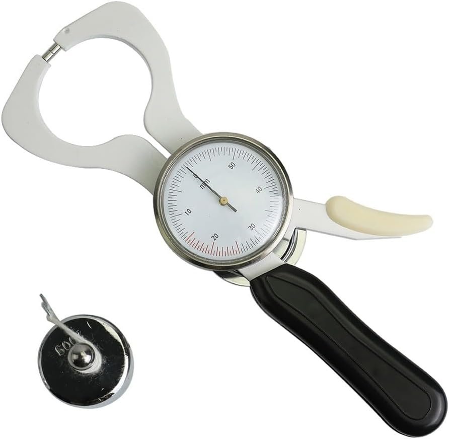 Body Fat Caliper Tester for Accurate Skinfold Measurement BMI Body Fat Percentage Fitness Gym Home Portable 0 to 2.36in Lightweight Health Monitoring Tool