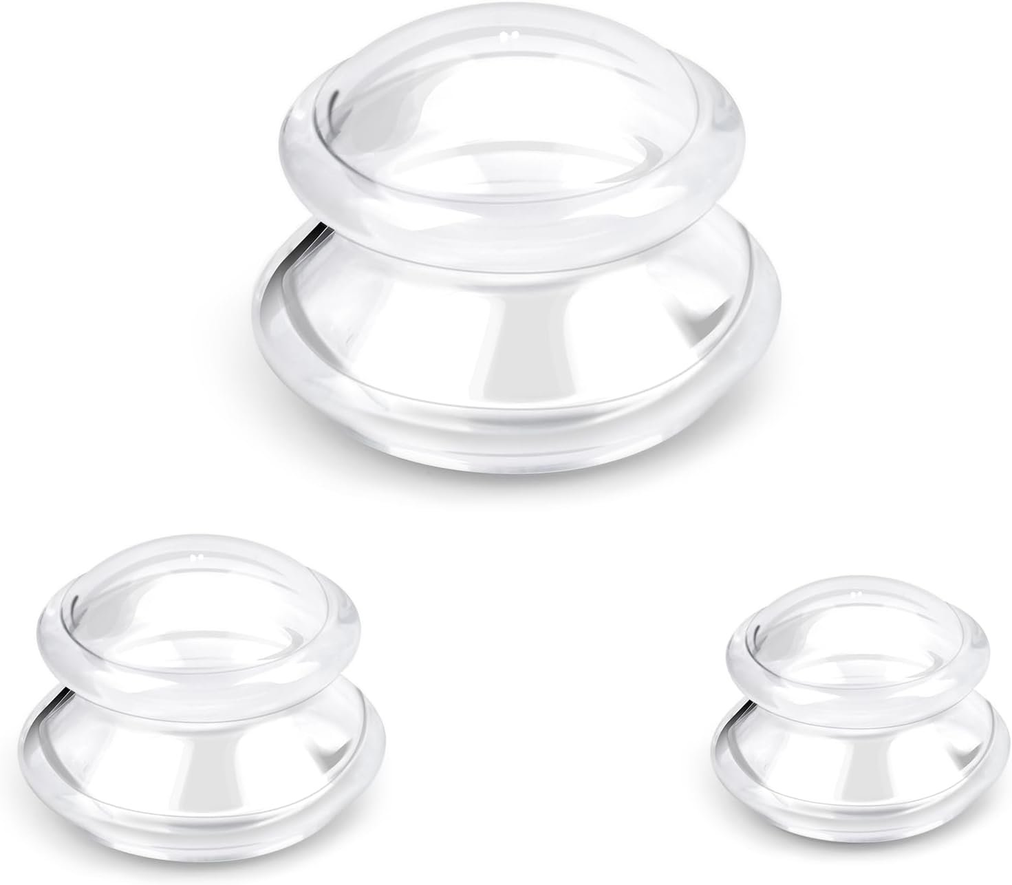 Silicone Cupping Therapy Sets (3 Cups), Cupping Kit for Massage Therapy | Anti-Cellulite Cup, Cellulite Reduction, Joint Pain, Muscle Pain, Myofascial Release, Relaxation & Daily Self-Care, Home Spa