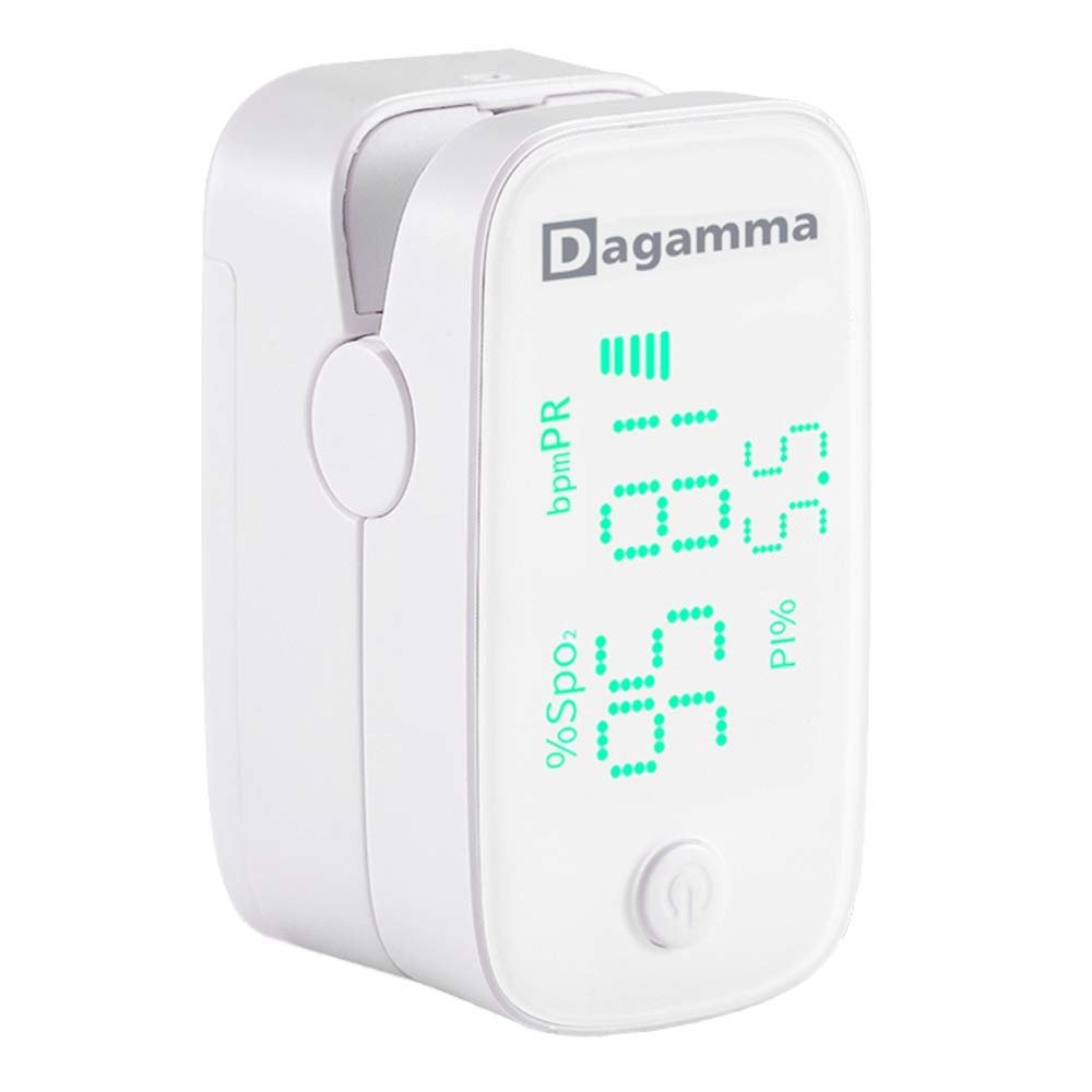 DP250 Fingertip Pulse Oximeter, Heart Rate Measurement, Blood Oxygen Saturation Monitor SpO2 with LED Screen, IP22 Level Water and Dust Resistance, Batteries, Lanyard (White)