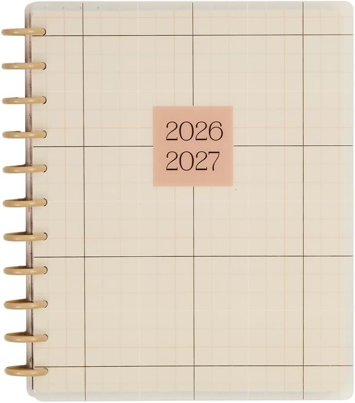 Happy Planner Disc-Bound Planner July 2026–June 2027, Big Size | Includes 3 extra months and 2 sticker sheets, 8.5″ x 11″, Teacher Layout, Soft + Modern theme