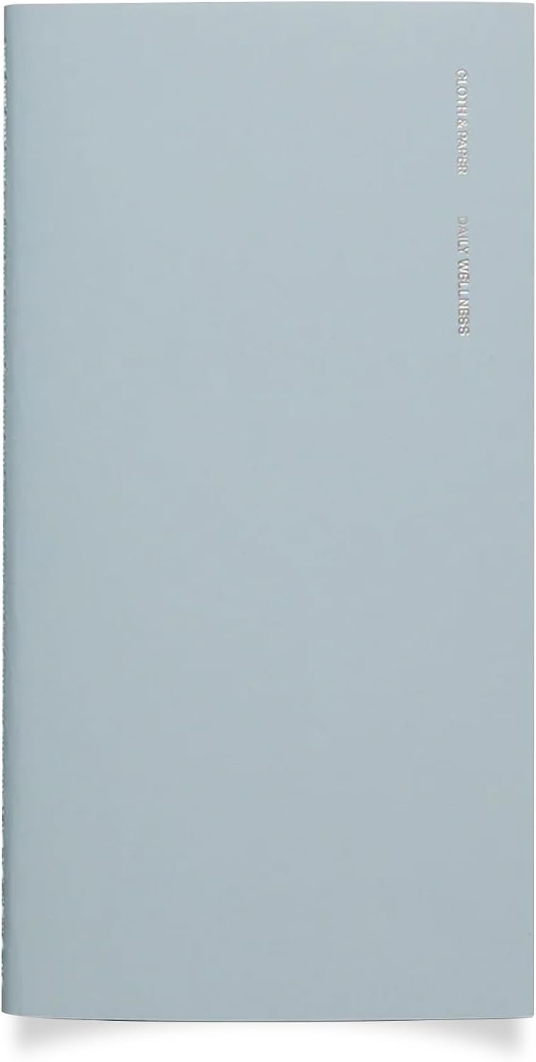 Cloth & Paper Travel Notebook | Daily Wellness Planner – Smoked Salt | Pocket Plus Wellness Planner 3.2″ x 6″ | Habit Tracker & Self Care Journal for Goals, Gratitude & Reflection – Soft Touch Cover
