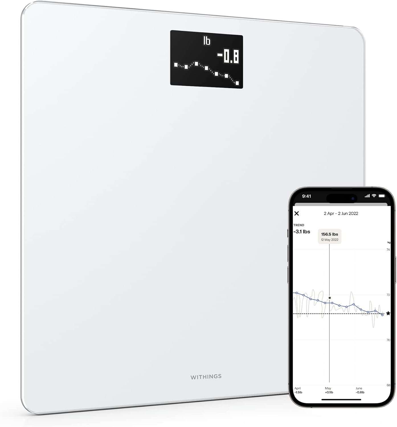 Withings Body – Digital Wi-Fi Smart Scale with Automatic Smartphone App Sync, BMI, Multi-User Friendly, with Pregnancy Tracker & Baby Mode