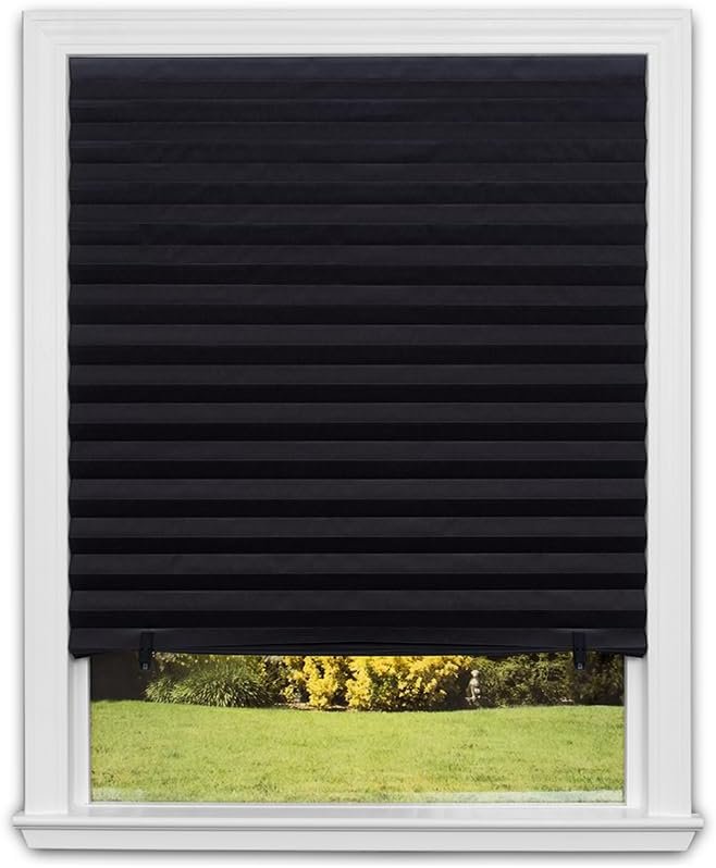 Redi Shade No Tools Original Blackout Pleated Paper Shade Black, 36″ W x 72″ L, 6 Pack