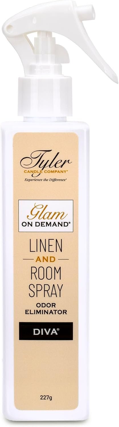 Tyler Candle Company – Spray On Demand – Diva fragrance – 227g / 8oz, Clear