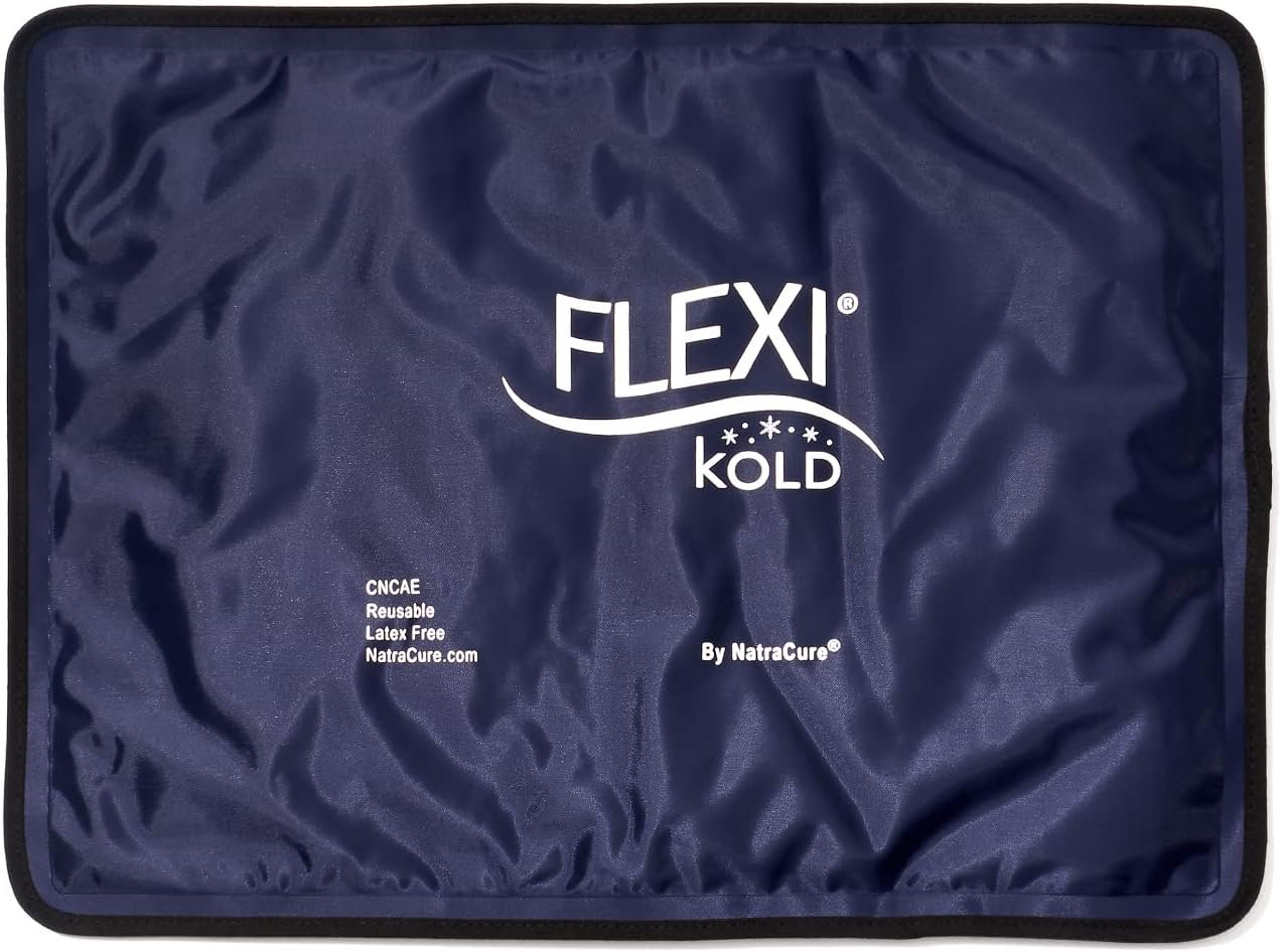 FlexiKold Gel Ice Packs (Standard Large: 10.5″ x 14.5″) for Injuries Reusable, Back Pain Relief, Knee Wrap, After Surgery, Ice Pack for Knee, Shoulder – 6300-COLD by NatraCure