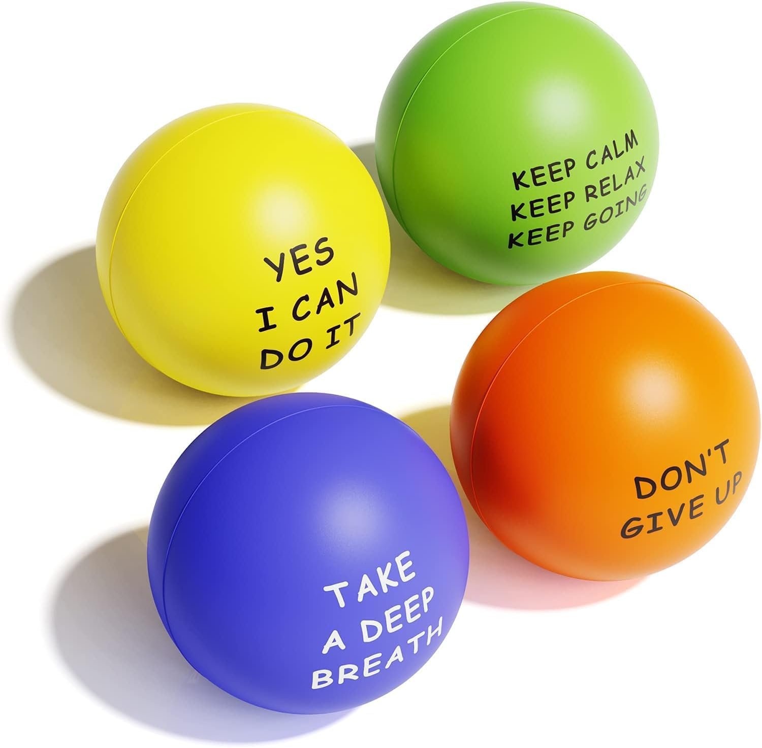 KDG Motivational Stress Balls(4 Pack) for Kids and Adults,Stress Relief Ball with Quetos to Rrelieve Anxiety and Manage Anger | Stress Relief Ball with Quetos to Rrelieve Anxiety and Manage Anger