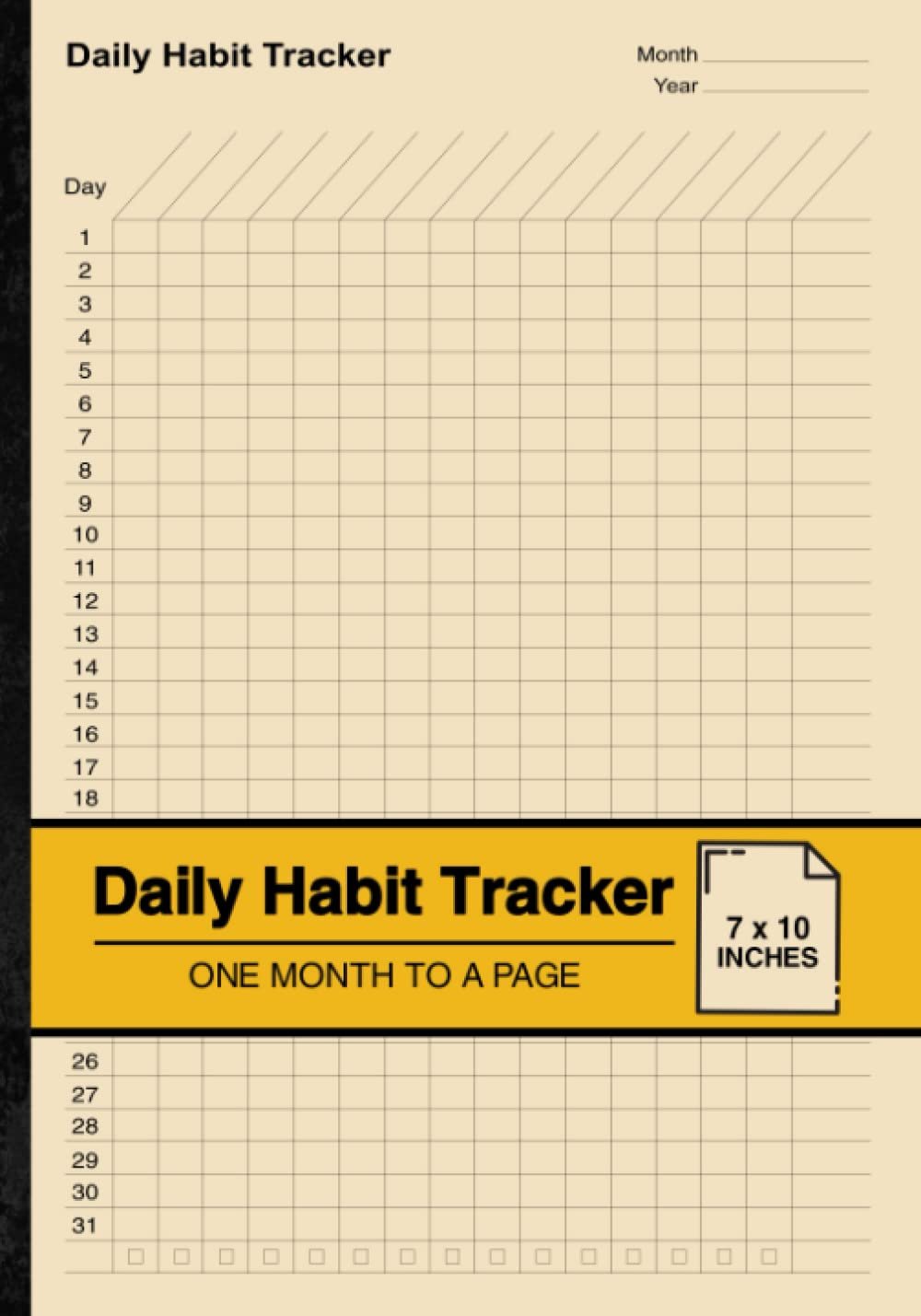 Daily Habit Tracker: Habit Tracking Notebook | One Month to a Page | Medium