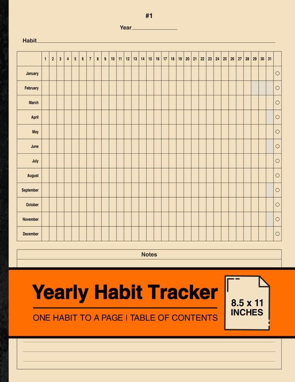 Yearly Habit Tracker: Habit Tracking Notebook | Large