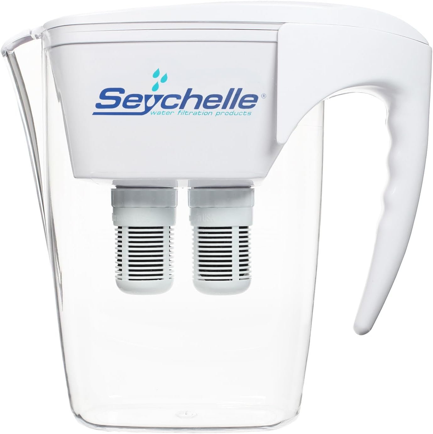 Seychelle pH2O Alkaline Water Filter Pitcher – pH Enhancing Filtration – USA-Made Filter, 64oz