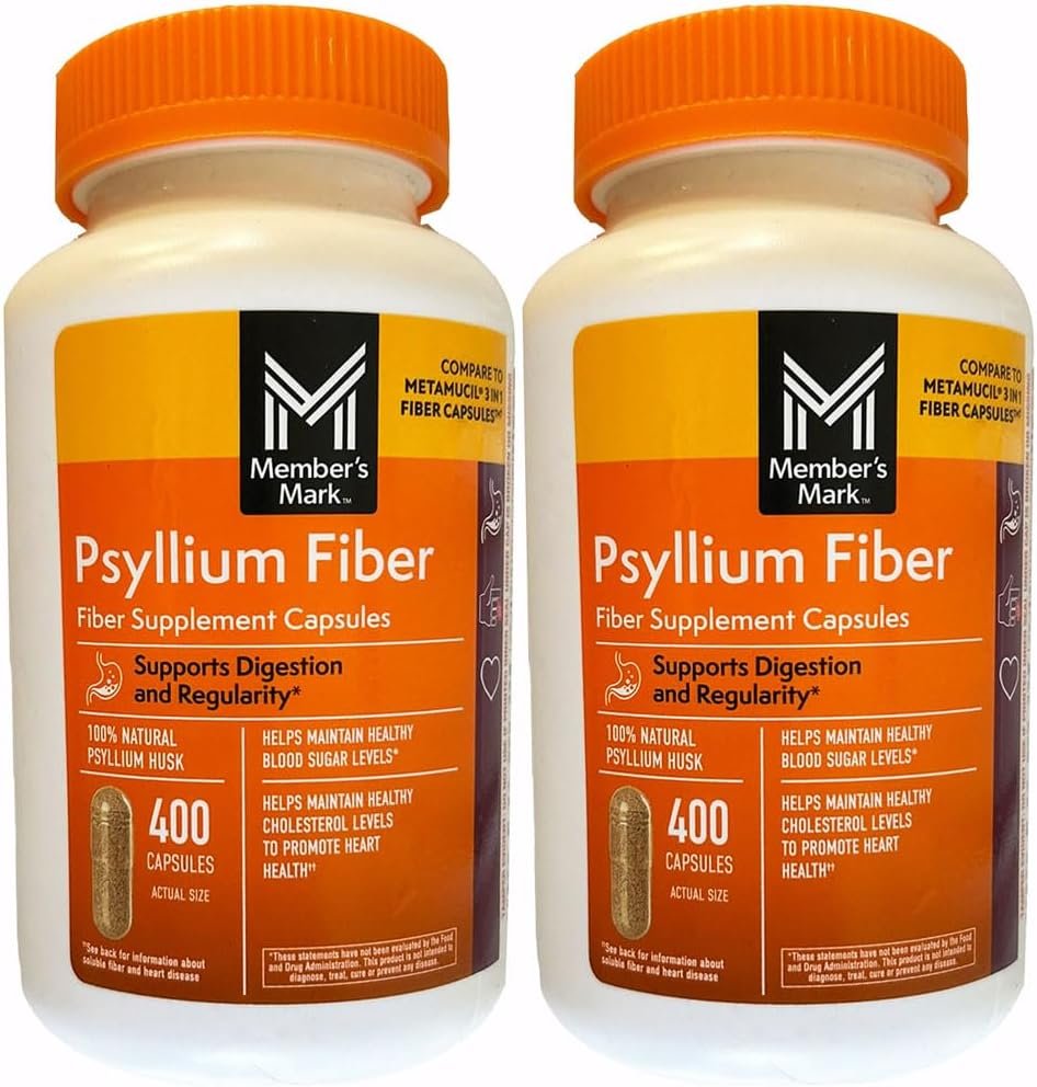 Member’s Mark Fiber Capsules 2Pack (400 Count) Psyllium Husk is The #1 Doctor-Recommended Fiber Supplement. | Psyllium Husk, #1 Doctor-Recommended Fiber Supplement