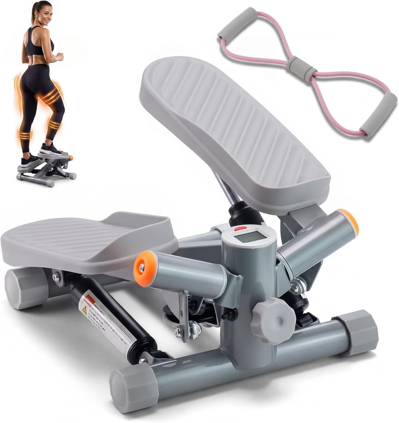 YYJO Twist Mini Stepper with Resistance Bands | Steppers For Exercise at Home, Stair Stepper, Portable Cardio Equipment, 330LBS Weight Capacity