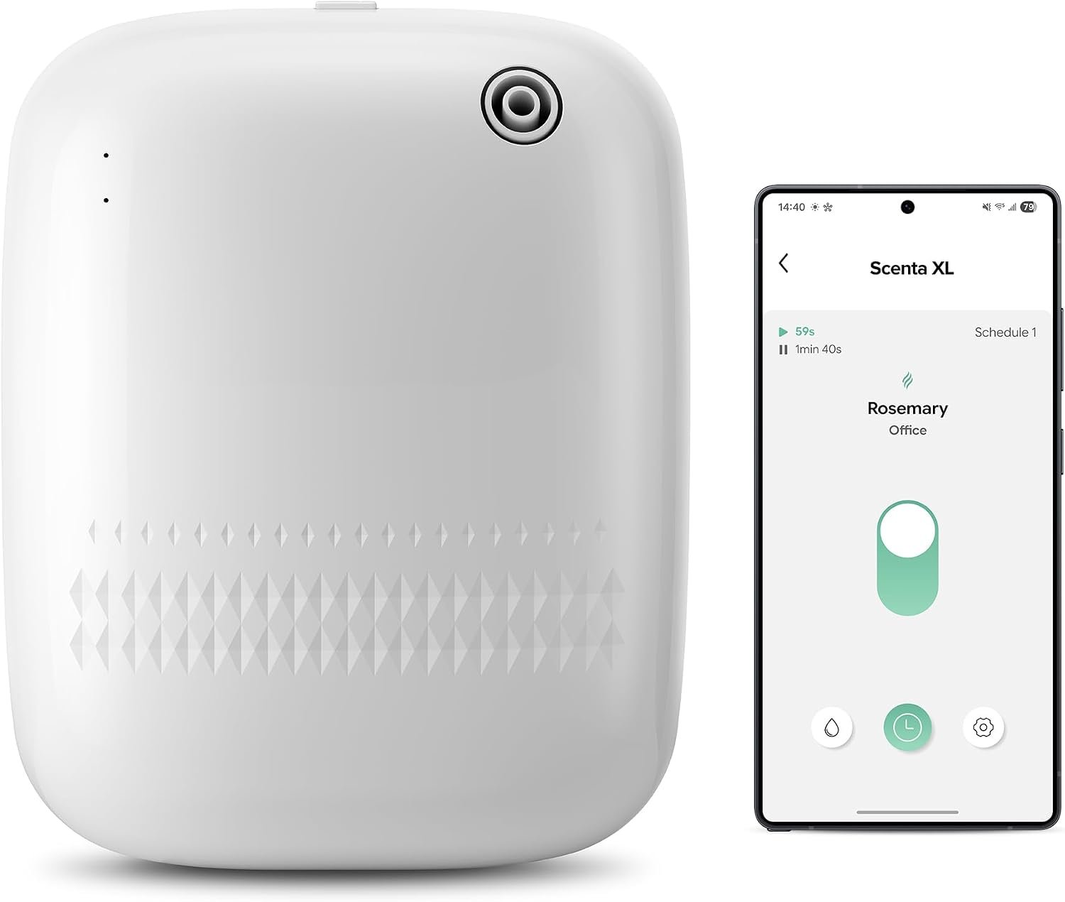 Airversa ANW Smart Waterless Essential Oil Diffuser for Large Room, White | Up to 2000 sq ft, App Control, Cold Air, 400mL, DC-12V/1A Plug in Wall, Smart Scent Air Machine, for Home & Commercial Spaces