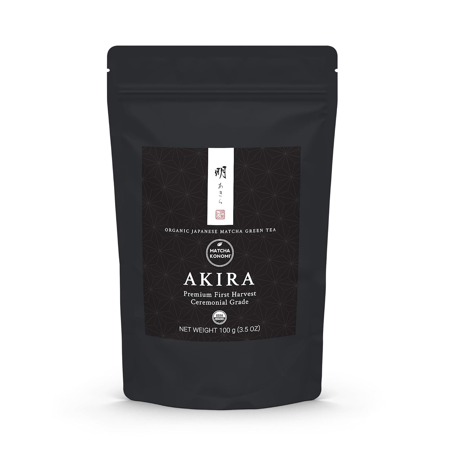 Akira Matcha 100g (3.5 oz) – Organic Premium Ceremonial Japanese Matcha | First Harvest Matcha Green Tea Powder – Zero Sugar – USDA and JAS Certified