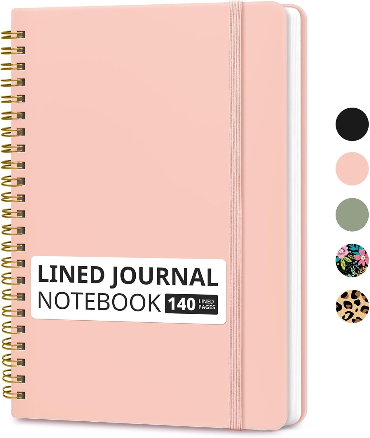 Lined Spiral Journal Notebook for Women & Men, 140 Pages, College Ruled Hardcover Notebook for Work & Note Taking, Journals for Writing, A5(5.7″ x 7.9″) – Pink