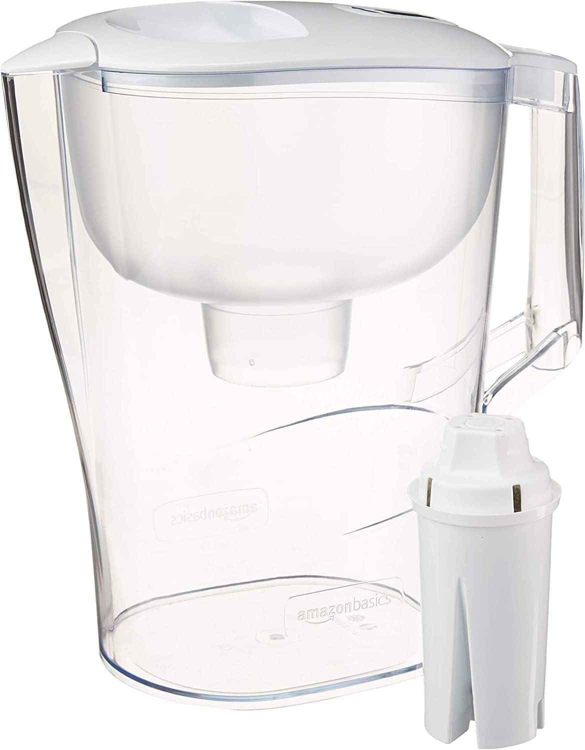 Amazon Basics 10-Cup Pitcher with Filter Compatible with Brita Water Filter | Clean, Crisp Water, water pitcher for fridge, 10-cup filter water dispenser, WQA and NSF Certified, Made in Europe