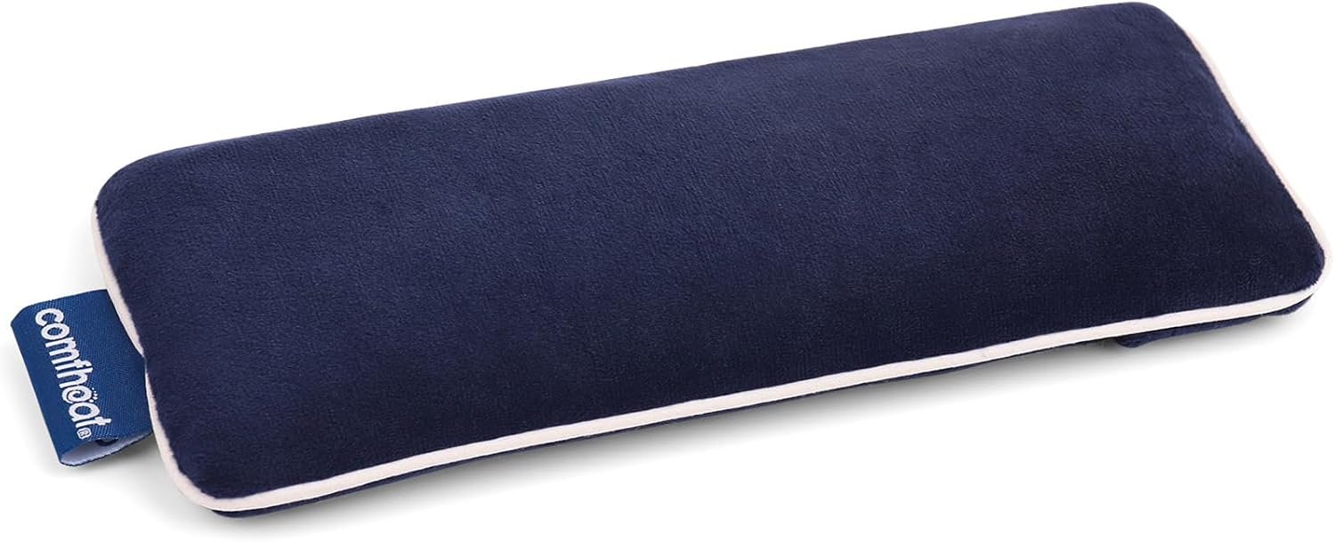 Unscented Weighted Eye Pillow – Soft Plush Removable Cover | Moist Heat & Cold Therapy, Natural Aromatherapy Eye Compress Pillow for Relaxation, Yoga, Meditation, and Sleep, Navy Blue