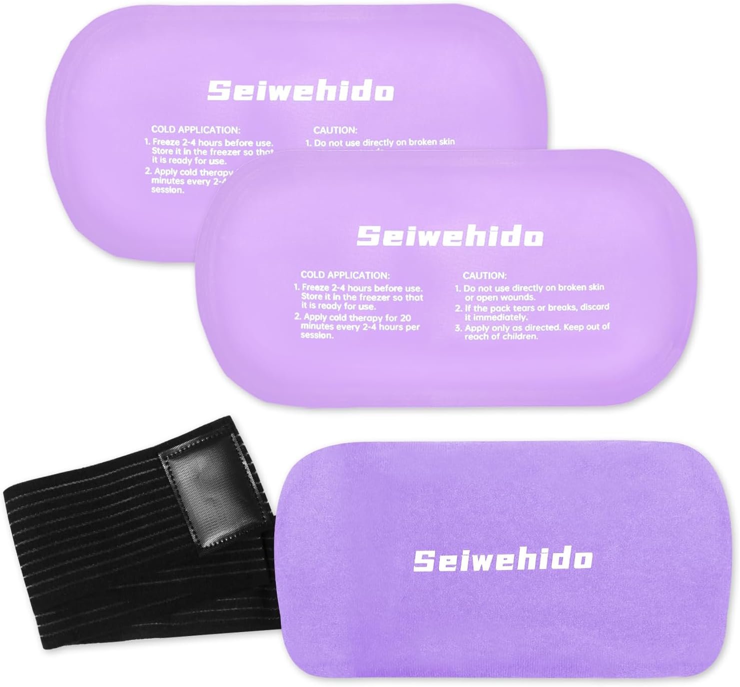 Ice Packs for Injuries Reusable Gel 2 Hot Cold Compress Therapy Pack | with Adjustable Strap Soft Ice Wraps for Ankle Knee Leg Neck Shoulder Wrist Feet Back Pain Relief