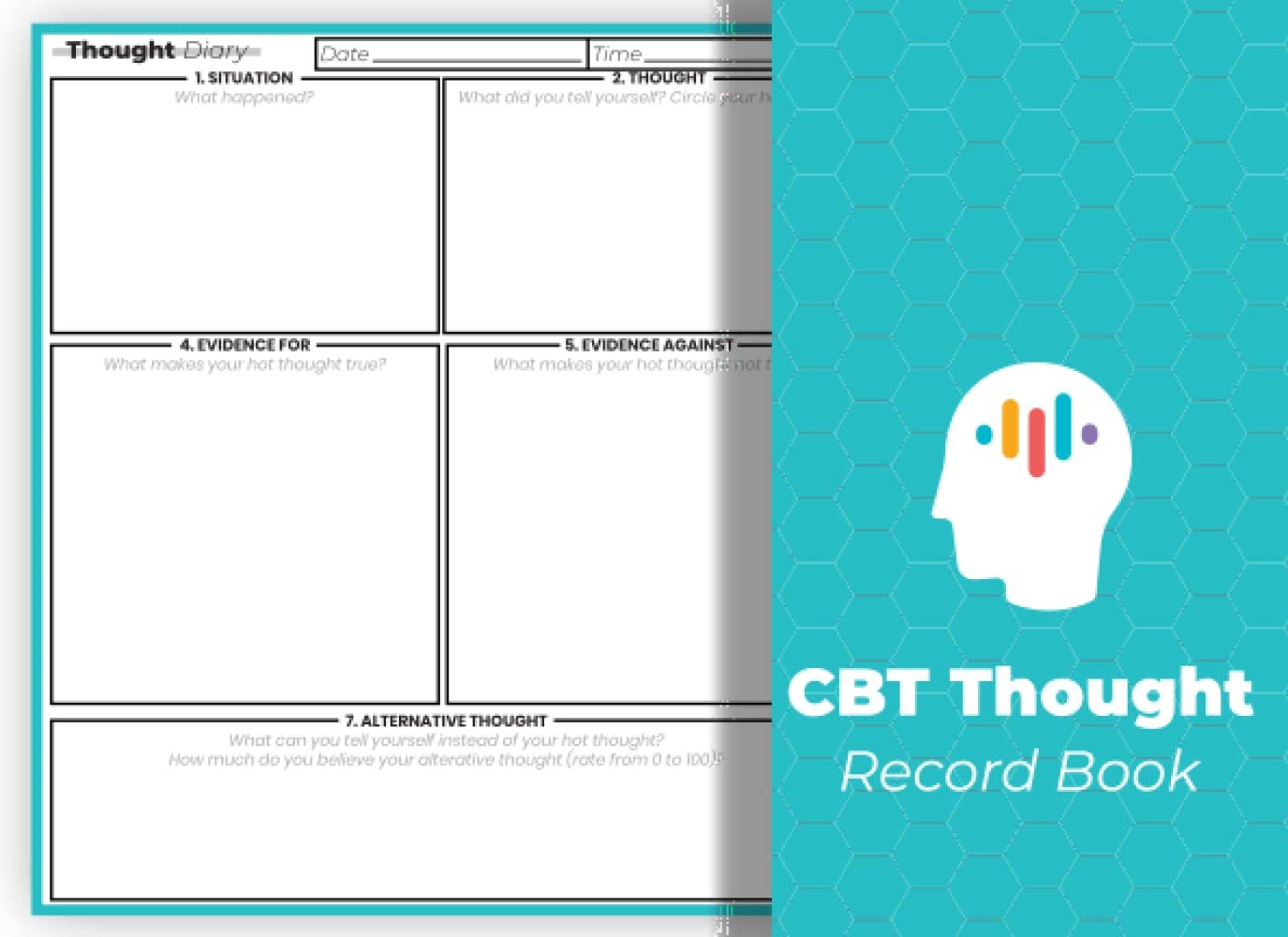 CBT Thought Record Book: Thought Record Worksheets For Cognitive Behavioral Therapy. Perfect For Counselors, Psychologists, Psychiatrists, Social Workers, Therapists. 8.5”x6” Inch. 100 Pages .