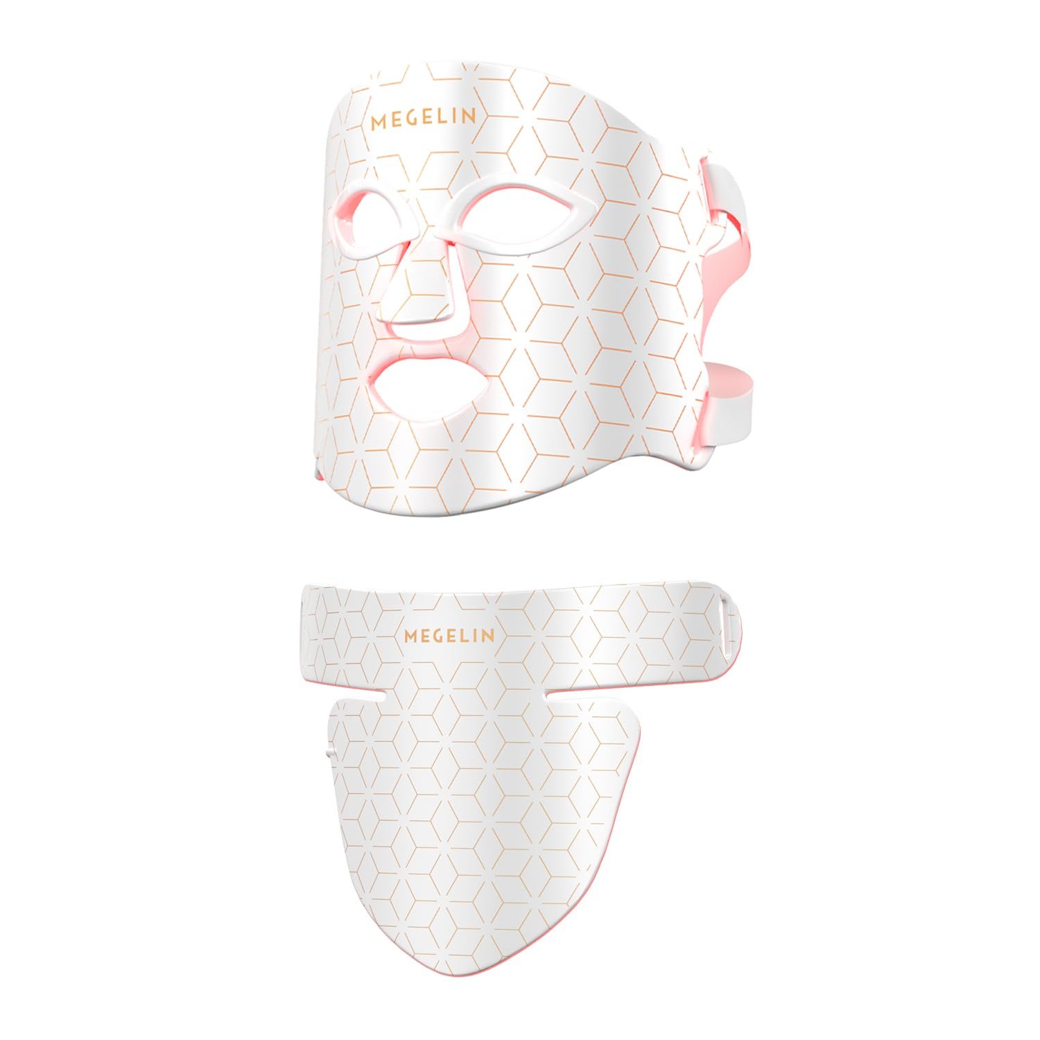 MEGELIN Led Red Light Therapy Face & Neck Mask, 7 Colors Led Light Therapy Facial Mask, Infrared Red Light Therapy Mask, Infrared Light Skin Rejuvenation(White) | 7 Colors Led Light Therapy Facial Mask, Infrared Red Light Therapy Mask, Infrared Light Skin Rejuvenation(White)