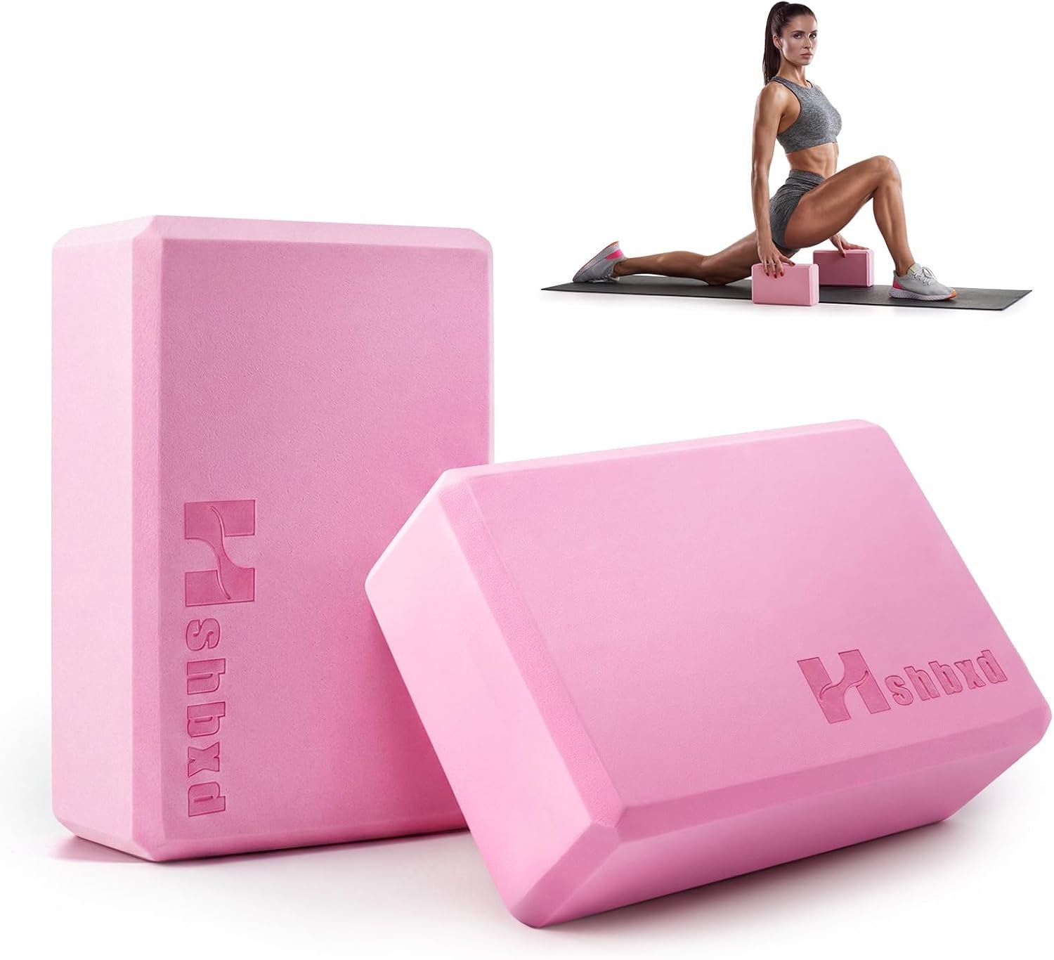 2 Pcs Yoga Blocks, High Density EVA Foam, Non-Slip, 9x6x3″ | Closed-cell EVA foam is latex-free, moisture-resistant, odor-free, easy to wipe clean, and built to last