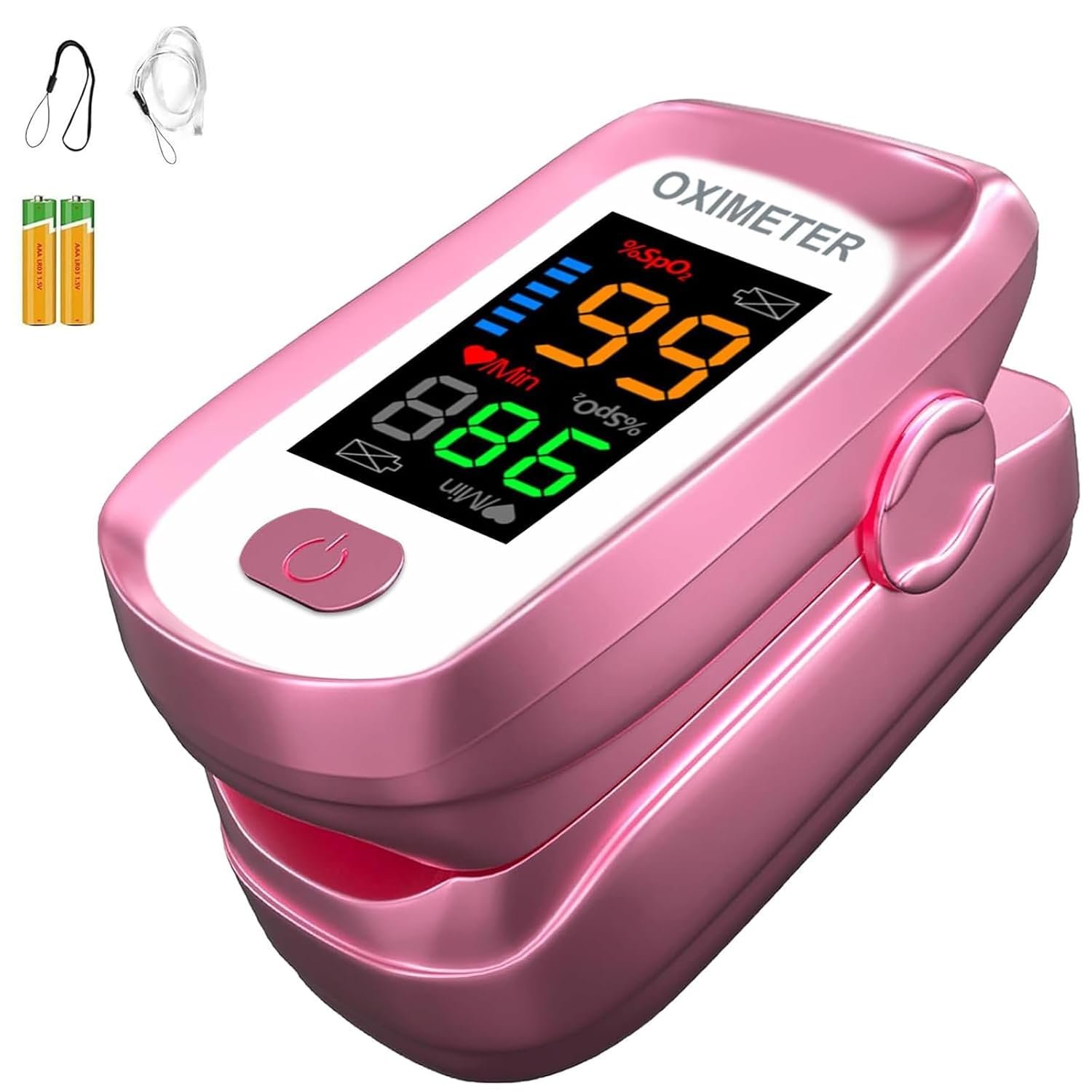 Blood oxygen meter finger, Oxygen meter finger pulse oximeter, Pulse oximeter for children and Adult, Oxymeter Pulse OX for Sports Aviation Use Pink1