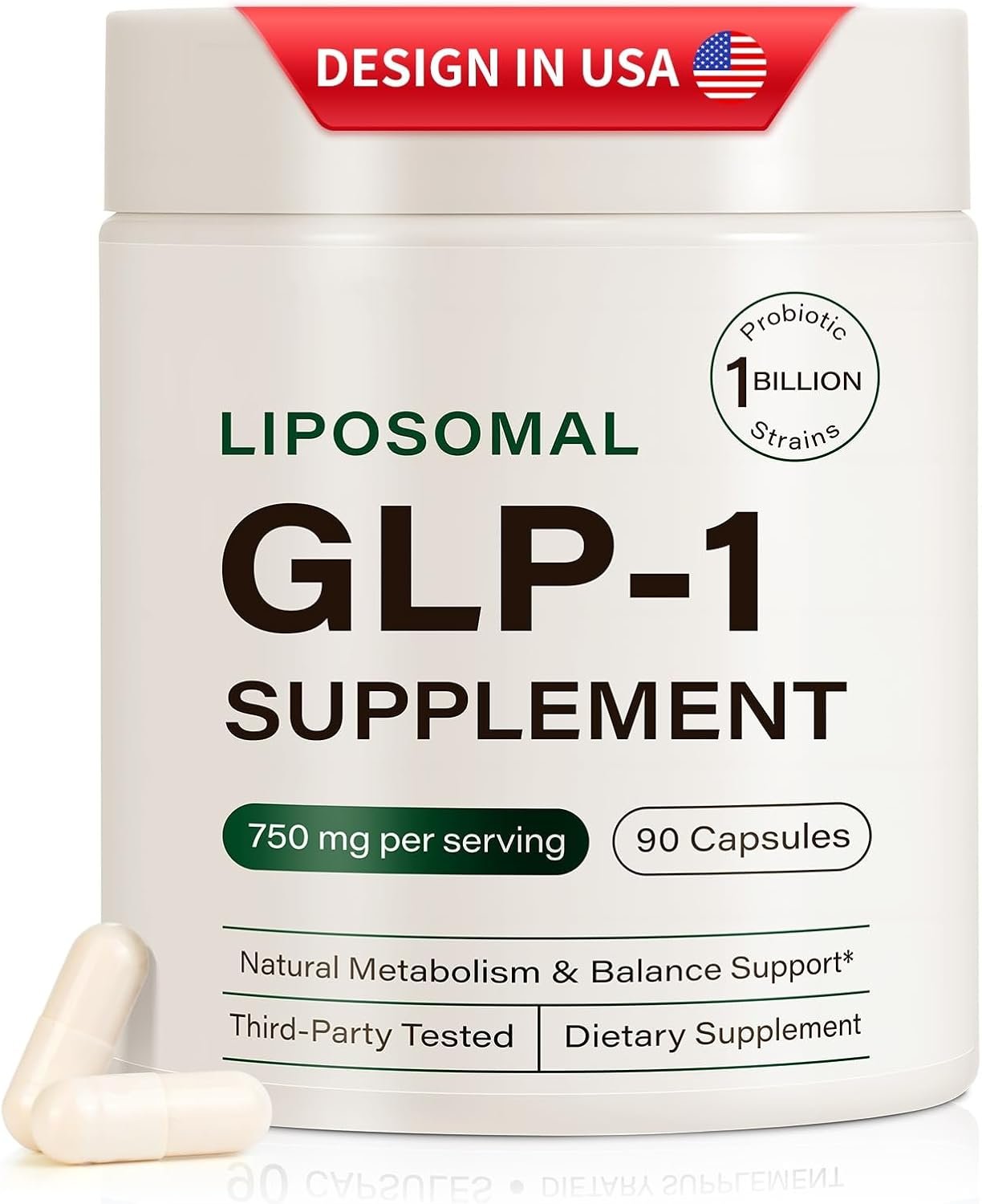 Ninsiec GLP-1 Probiotic Supplement, Support GLP1 Naturally for Women and Men, with Prebiotic & Probiotic Blend,Hunger, Cravings, Gut Health (90 Capsules)