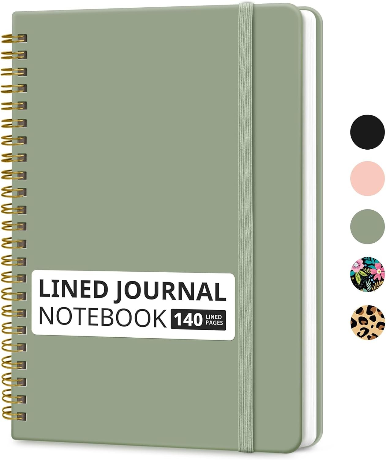 Lined Spiral Journal Notebook for Women & Men, 140 Pages, College Ruled Hardcover Notebook for Work & Note Taking, Journals for Writing, A5(5.7″ x 7.9″) – Green