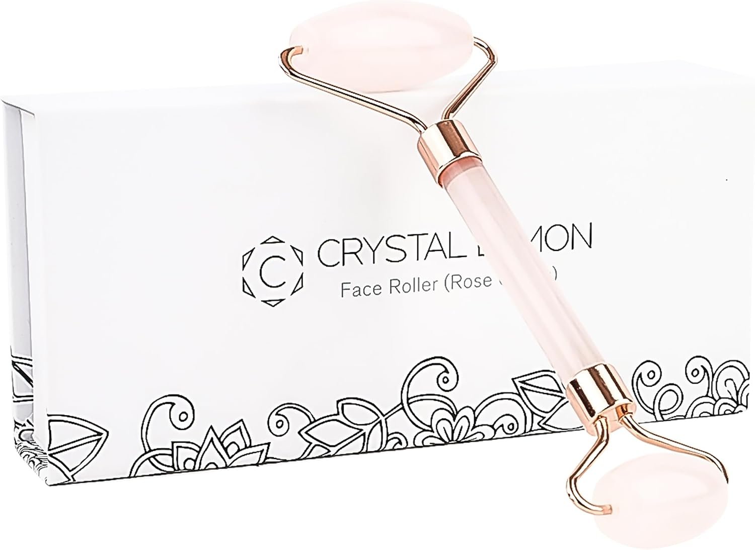 Rose Quartz Face Roller for Face and Neck, Dual-End Cooling Massage Tool | Natural stone facial roller for eye area, face and neck, chilled use for puffiness appearance with serum or moisturizer