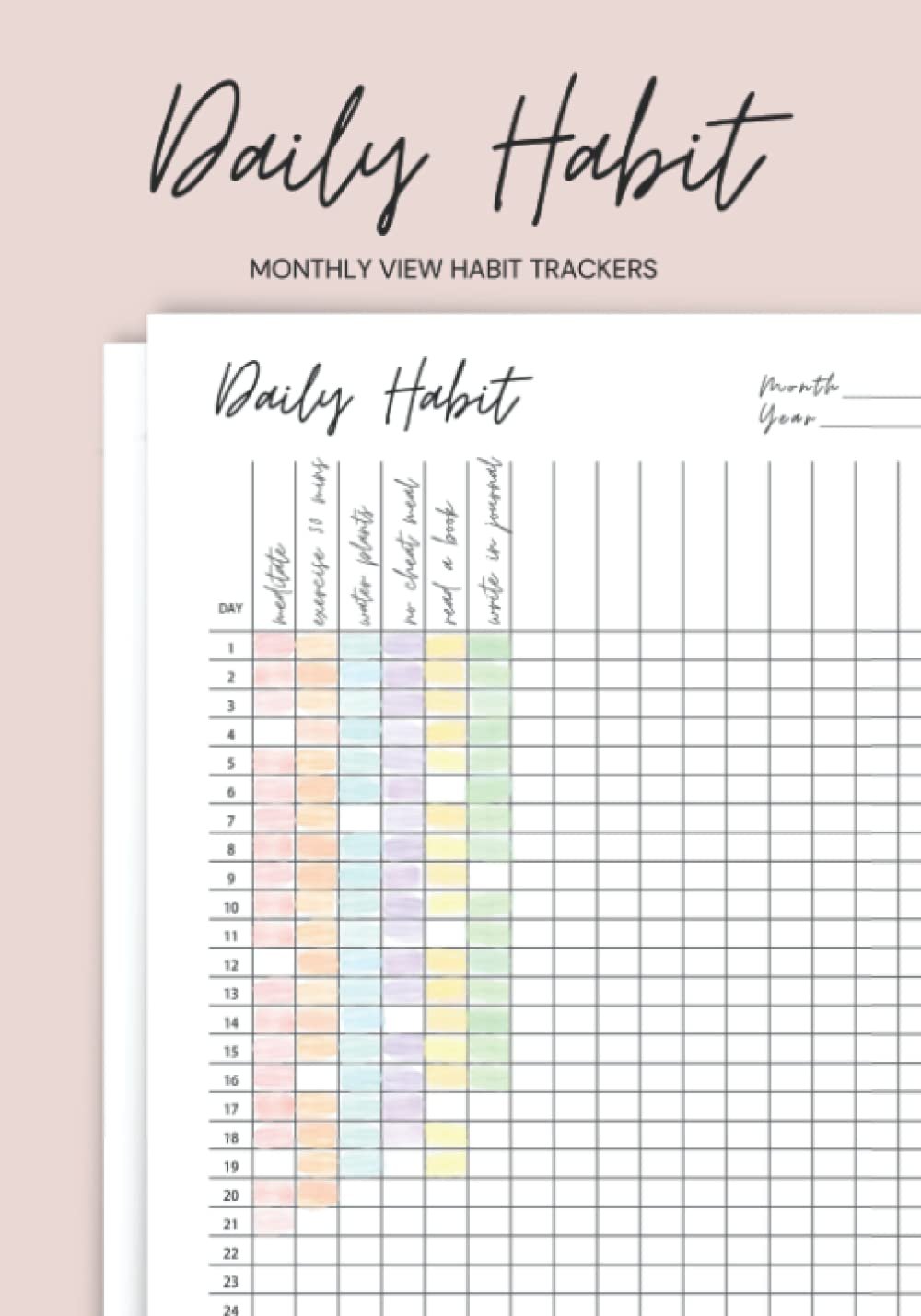 Daily Habit Tracker: Habit Tracking Notebook | One Month to a Page | Set Goals and Log to Build Good Habits on a Routine Basis with This Inspirational Productivity Journal | Medium
