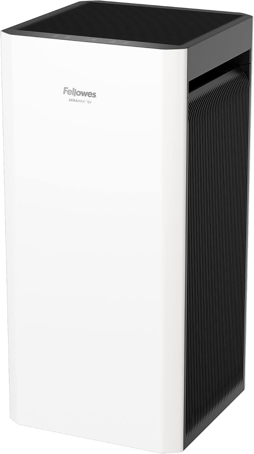 Fellowes AeraMax SV 4-Speed Large Room Air Purifier with True HEPA Air Filter and 3-Stage Allergen and Odor Purification, 4500 S. Ft. Coverage, 2 YEAR FILTER LIFE – 9794501