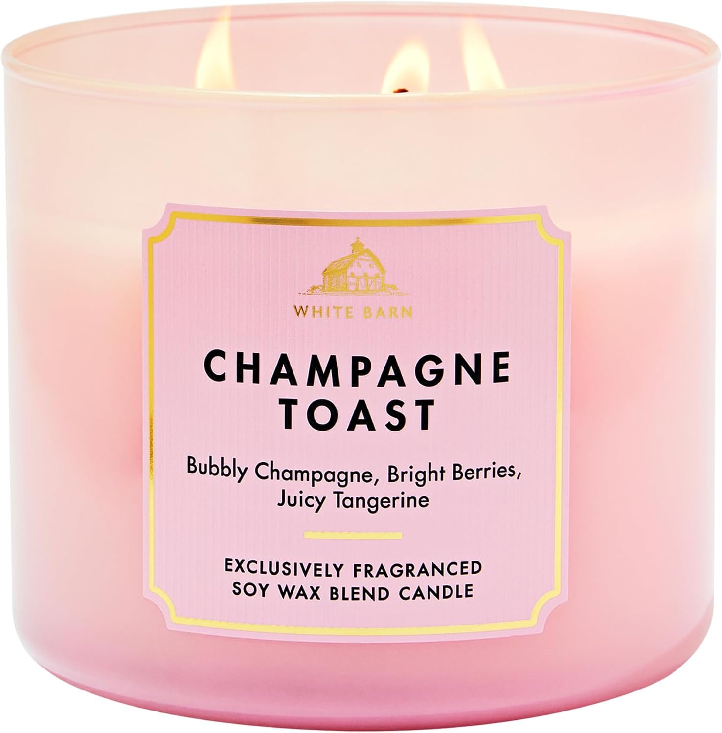 Bath & Body Works Champagne Toast 3-Wick Candle – Scented Candle for At-Home Use – Long-Lasting, Room-Filling Fragrance – High Fragrance Oil Concentration – Soy Wax Blend