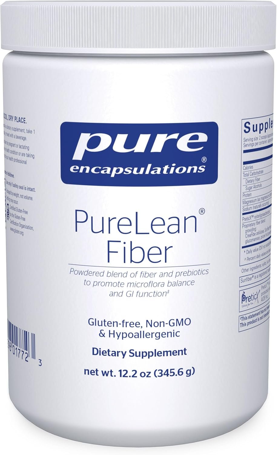 Pure Encapsulations PureLean Fiber | Powdered Blend of Soluble and Insoluble Fibers and Probiotics to Promote Microflora Balance and GI Function* | Supports Healthy Digestion* | 12.2 Ounces