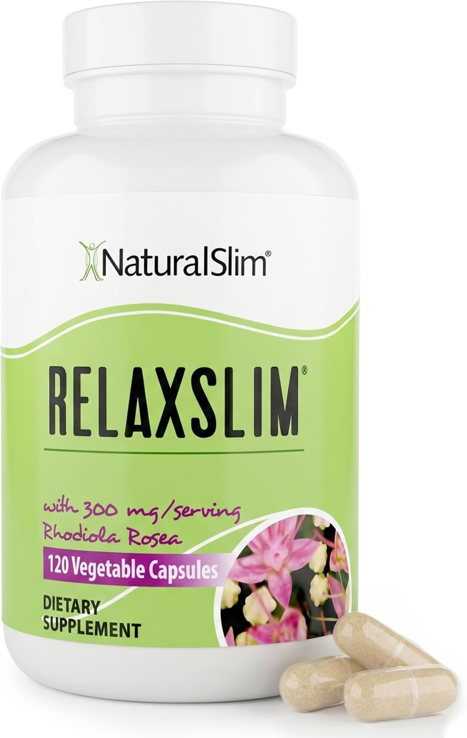 NaturalSlim Relaxslim Rhodiola Rosea & Adaptogenic Herb, 120 Capsules | Brain, Mood, Metabolism, Tension and Energy Support Supplement, 21 Different Natural Compounds Help Control Appetite