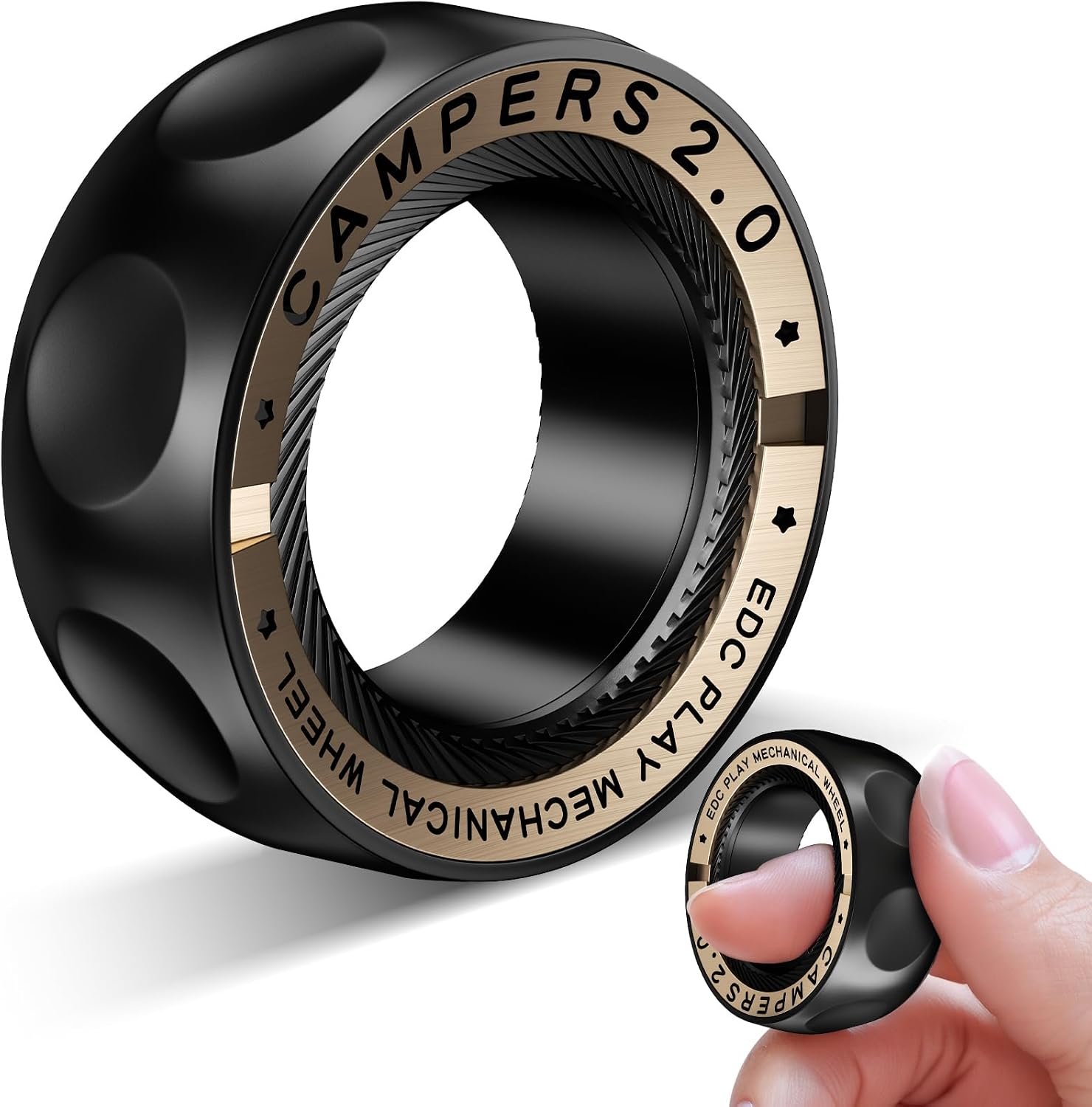 Upgrade Fidget Spinner for Stress Relief,Magnetic Fidget Spinner Rings with Relax Sounds,Stainless Steel Ring Toy Stress Anxiety EDC Relief Slider Tool, Gifts for Adults