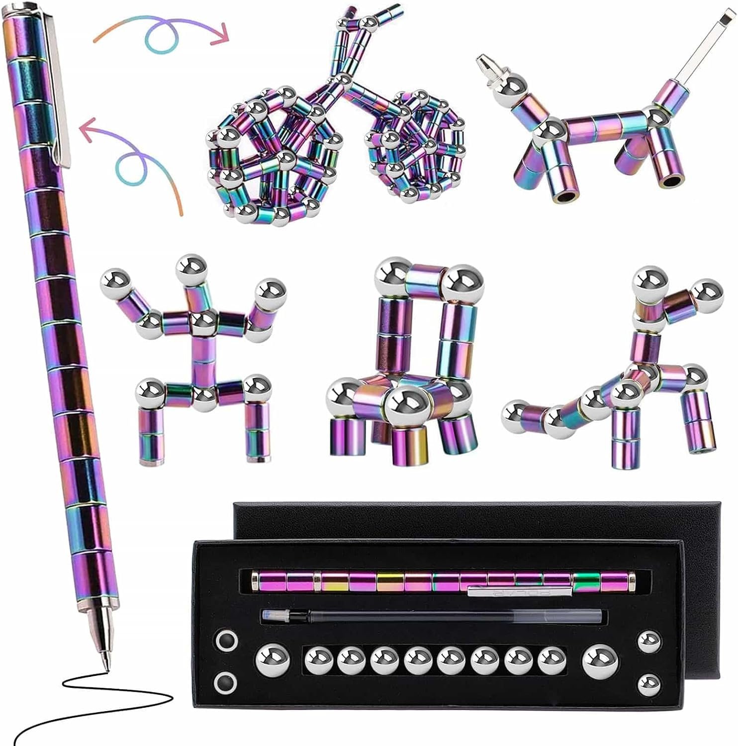 Magnetic Fidget Pen Teen Gifts: Cool Gadget For Men Teacher Appreciation Gifts Graduation Gift For Her Him Stress Relief Fidget Toy For 13 14 15 16 17 18 Year Old Boys Girls,Office Desk Accessories