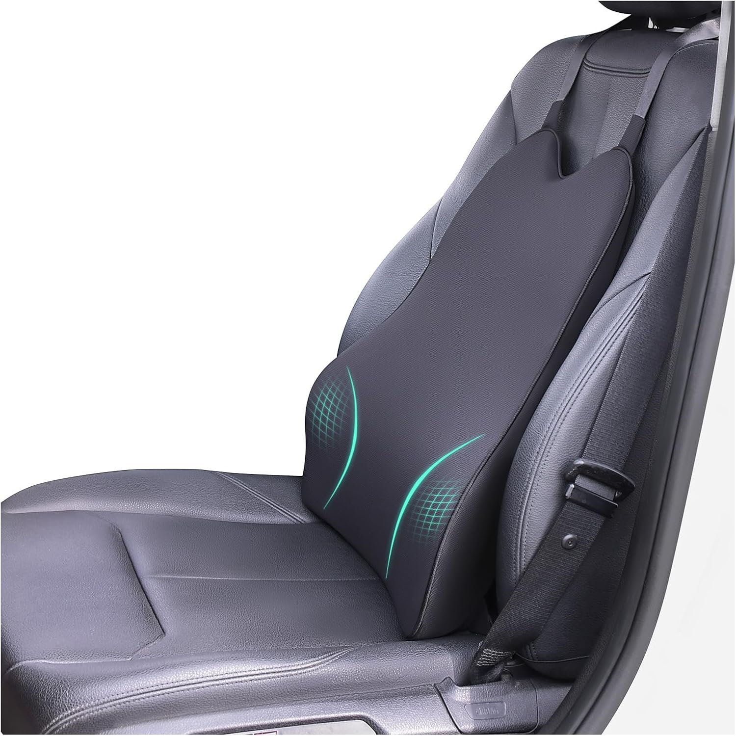 Lumbar Support Pillow for Car – Memory Foam Whole Back Relief | Adjustable Straps, Washable Cover, Anti-Slip – Daily Commute & Long Trips – 16.9″x20.9″(2.4″ Thin) – Trusted by Pro Drivers