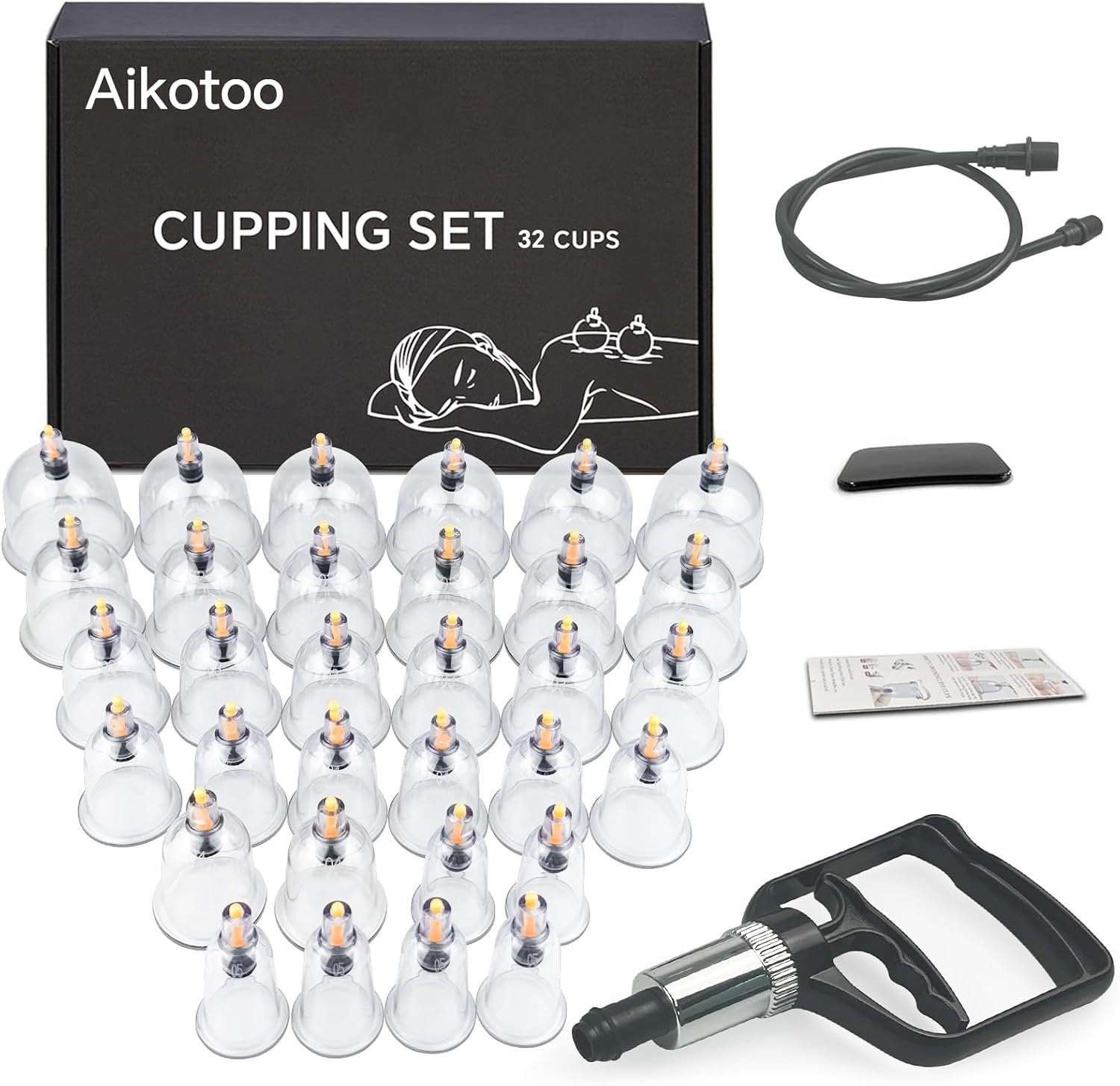 Cupping Therapy Set 32 Massage Therapy Cups Cupping Kit for Body Cellulite Massage Back Pain Relief, Chinese Acupoint Physical Hijama