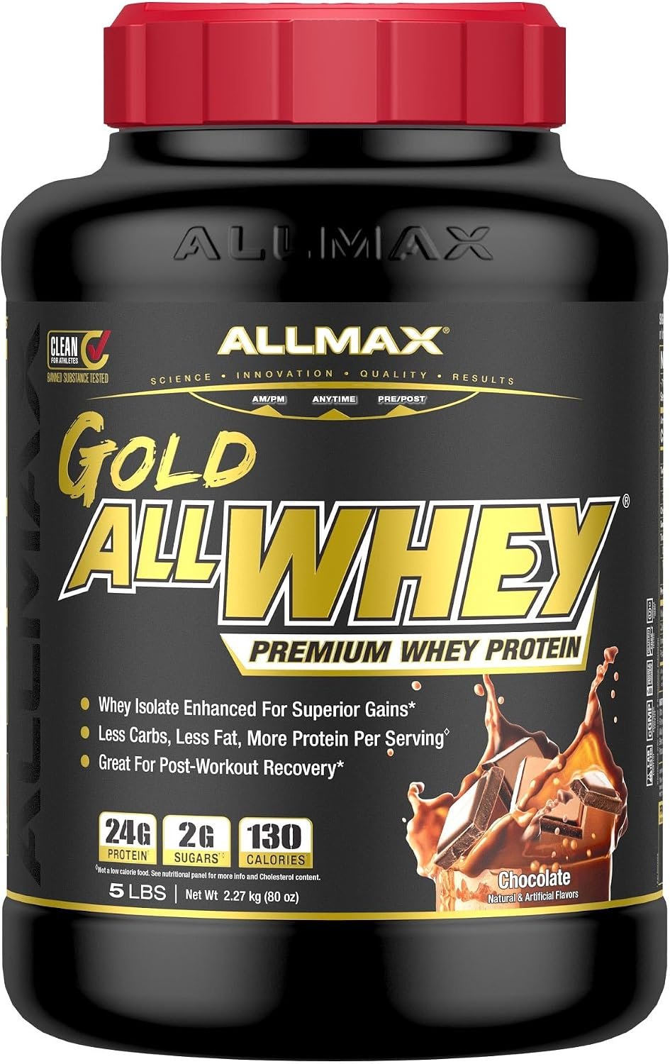 ALLMAX AllWhey Gold Whey Protein Powder, Chocolate, 5 lb
