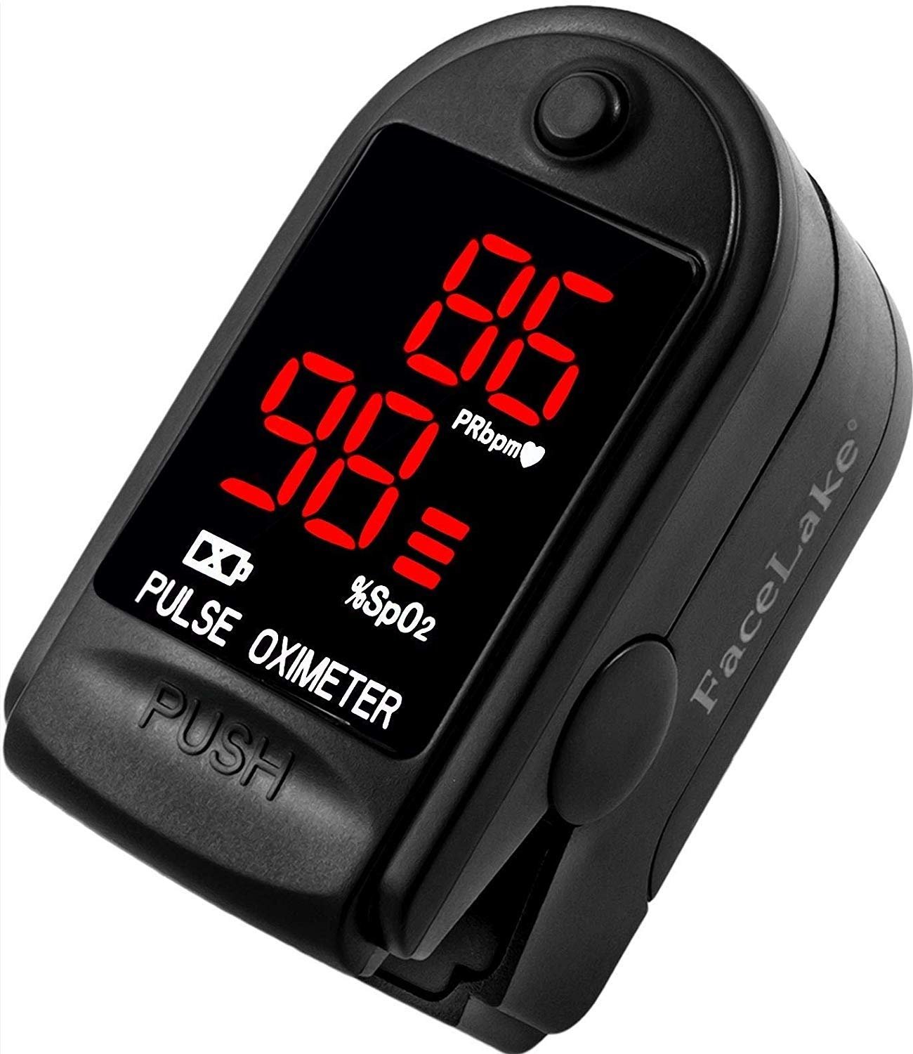 ® FL400 Pulse Oximeter with Carrying Case, Batteries, Neck/Wrist Cord – Black