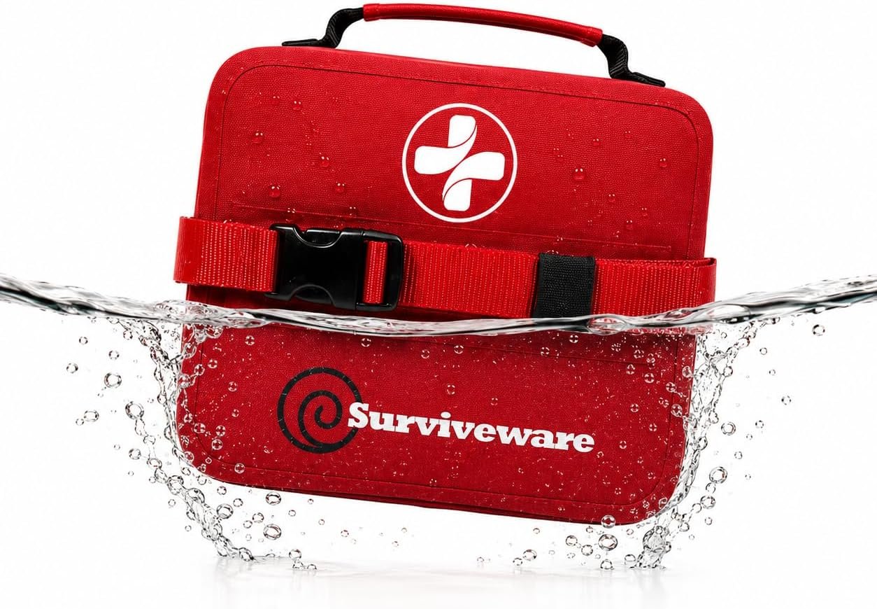 Surviveware Comprehensive Waterproof Premium Survival First Aid Kit | 184 Pcs Comprehensive Emergency Preparedness Gear for Camping, Hiking, Backpacking, and Outdoor Adventures
