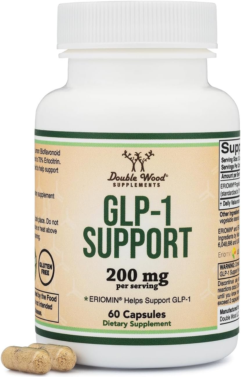 GLP-1, Clinically Studied Eriomin, Appetite + Metabolic, 60 Capsules | GLP-1 + Appetite Supplement, Clinically Studied Eriomin, 70% Eriocitrin + 5% Hesperidin, Quiets Food Noise, Once Daily