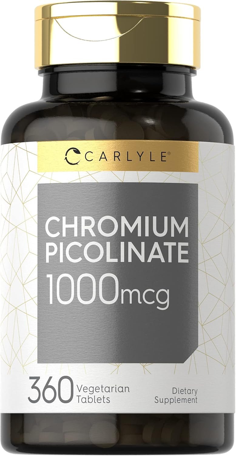 Carlyle Chromium Picolinate Supplement | 1000mcg | 360 Tablets | Vegetarian, Non-GMO, Gluten Free Formula