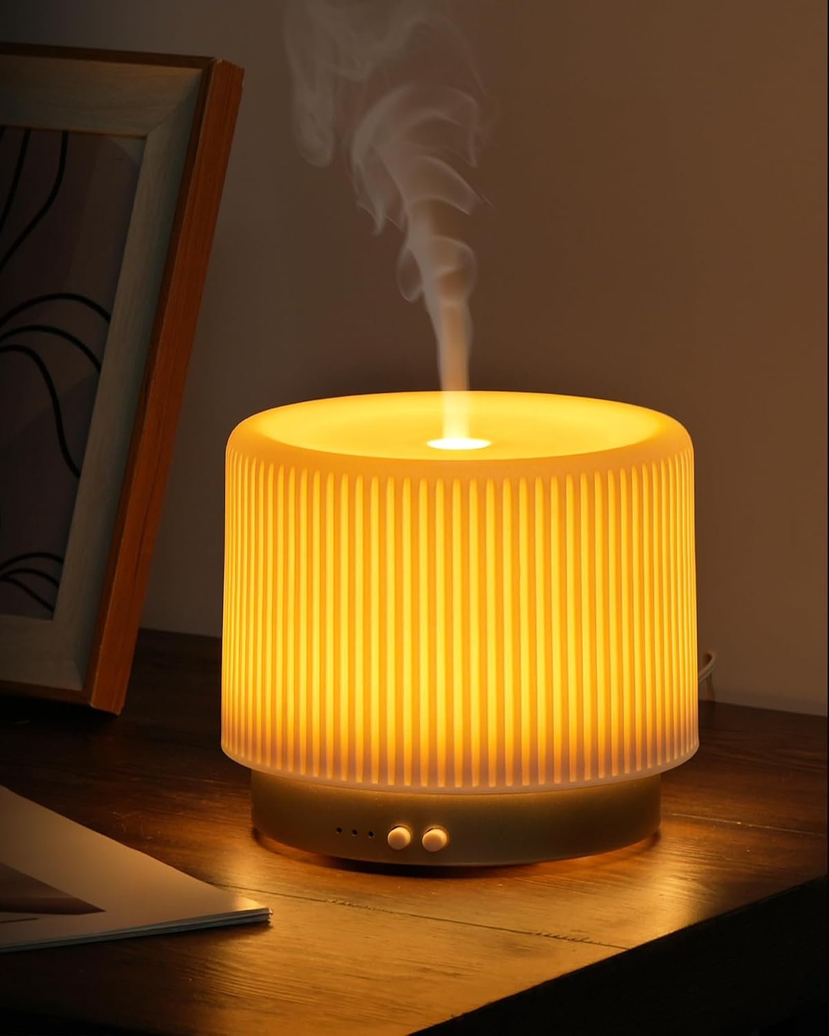 Essential Oil Diffuser – 280ml Ceramic Diffuser for Large Room & Commercial Use, 2.4MHz Aromatherapy Diffuser with Cool Mist Humidifier & Night Light, Ideal for Bedroom, Office, Yoga, Spa, Gifts