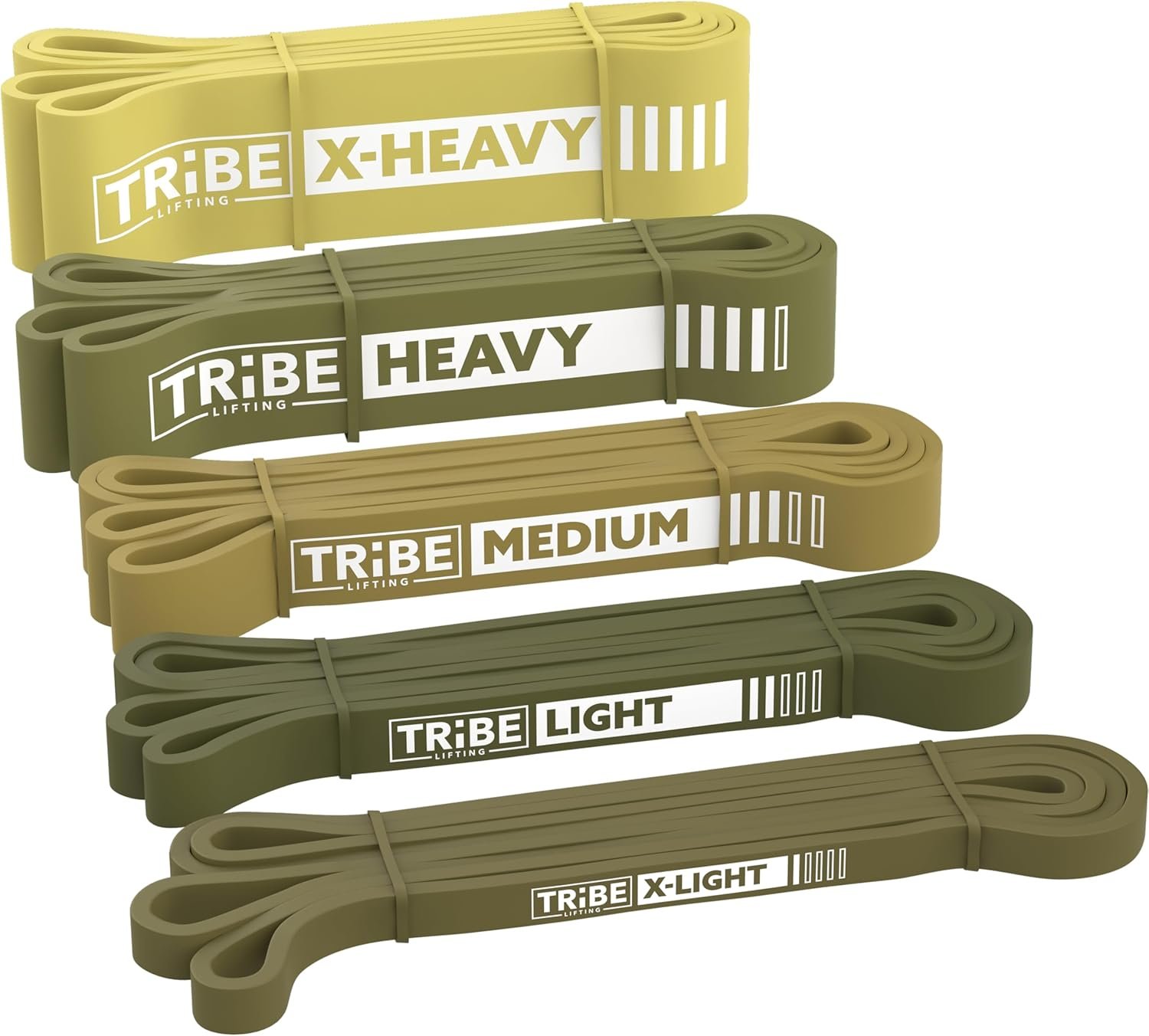 Long Resistance Bands Set, 5 Pull Up Assistance Bands for Working Out | 5 resistance levels, natural latex construction, exercise bands for strength training, stretching and physical therapy