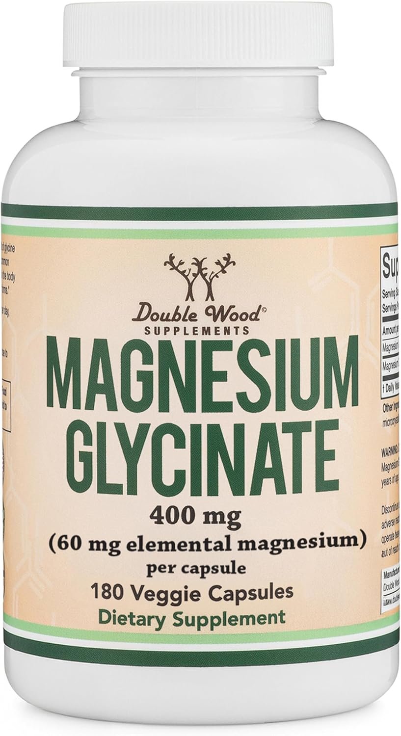 Magnesium Glycinate 400mg for Relaxation, Recovery + Mood, 120 Capsules | Highly Bioavailable Bisglycinate, Magnesium Supplement with 60mg Elemental Magnesium, Gentle on Stomach, Third-Party Tested