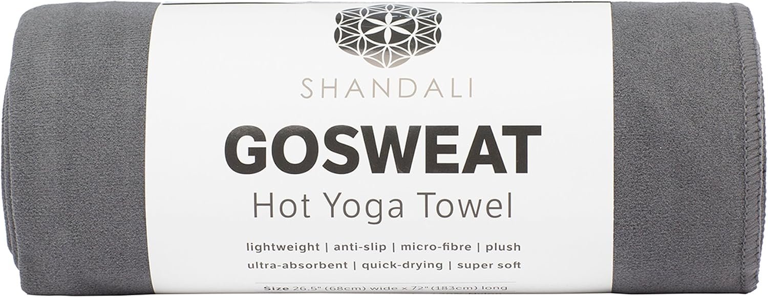 GoSweat Non-Slip Hot Yoga Towel with Super-Absorbent Soft Suede Microfiber in Many Colors, for Bikram Pilates and Yoga Mats.