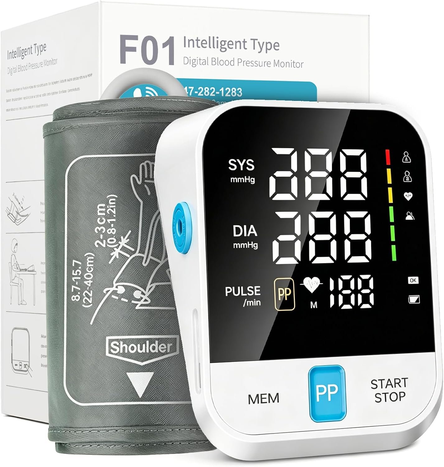 Blood Pressure Monitor Home Use, Automatic Upper Arm Blood Pressure W/Large Cuff, 2 Users 240 Sets Memory&HR Detection,LED Display, FSA&HSA Eligible BP Machine, One-Tap Operation, Type-C Rechargeable
